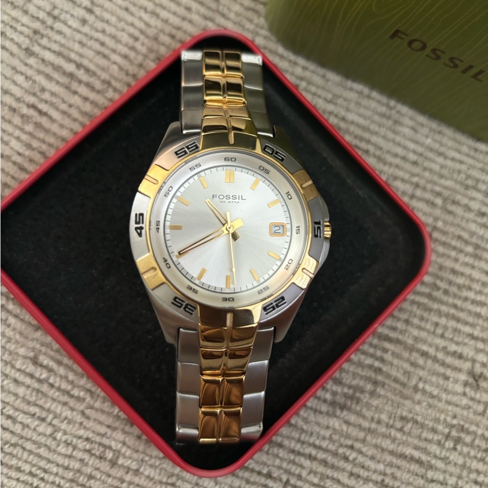 Fossil AM-3998 Stainless Steel Calendar Watch